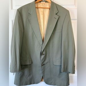 Vintage L.L. Bean Light Sage Olive Green Blazer Made In USA 44T